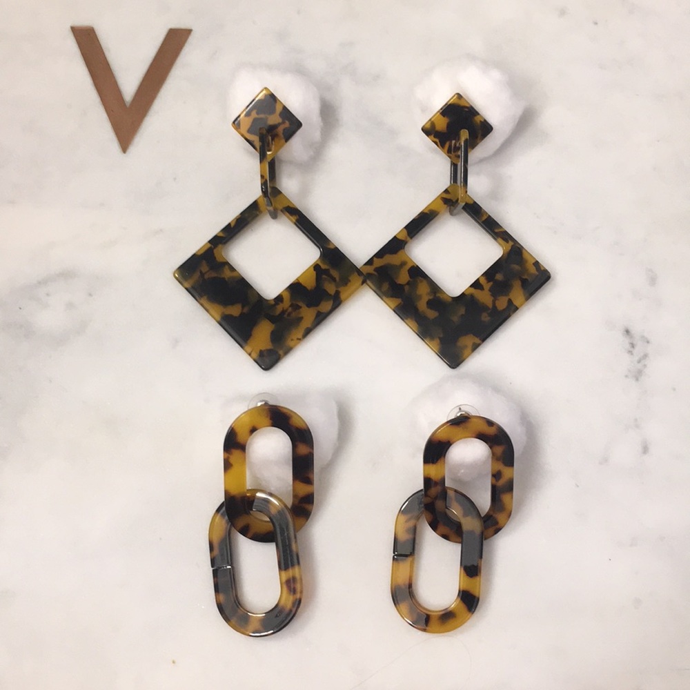 Geometric Tortoise Earrings
